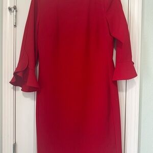 Karl Lagerfeld Red Long Sleeve Dress